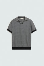 STRIPED KNIT POLO SHIRT