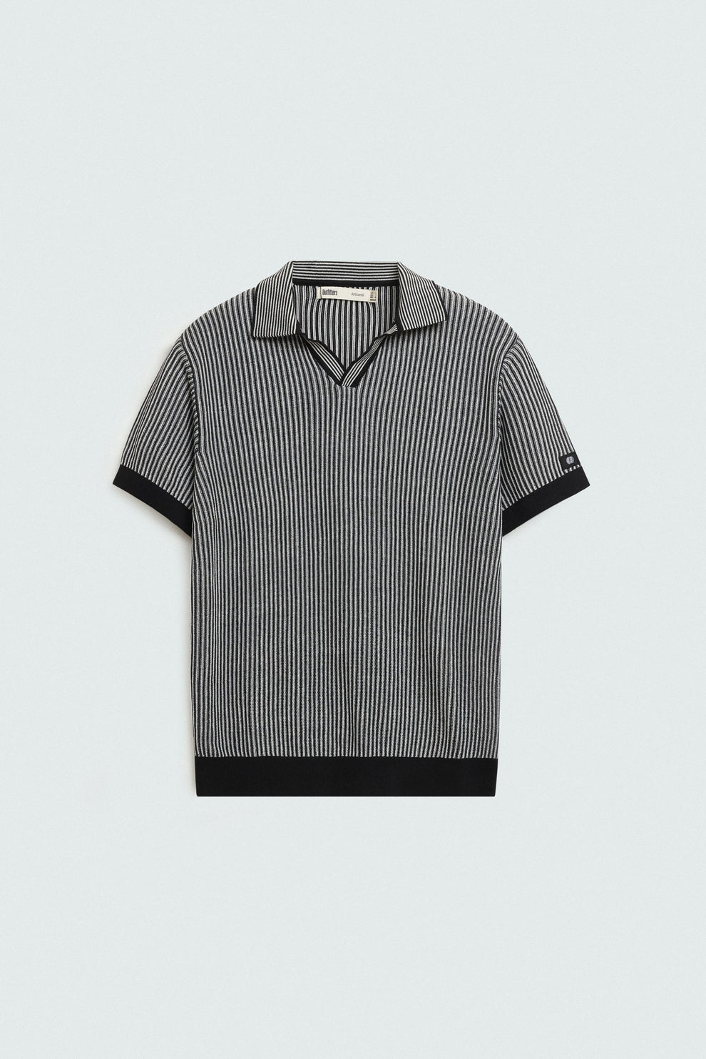 STRIPED KNIT POLO SHIRT