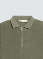 Quarter Zip-Up Polo Shirt