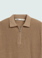 Quarter Zip-Up Polo Shirt