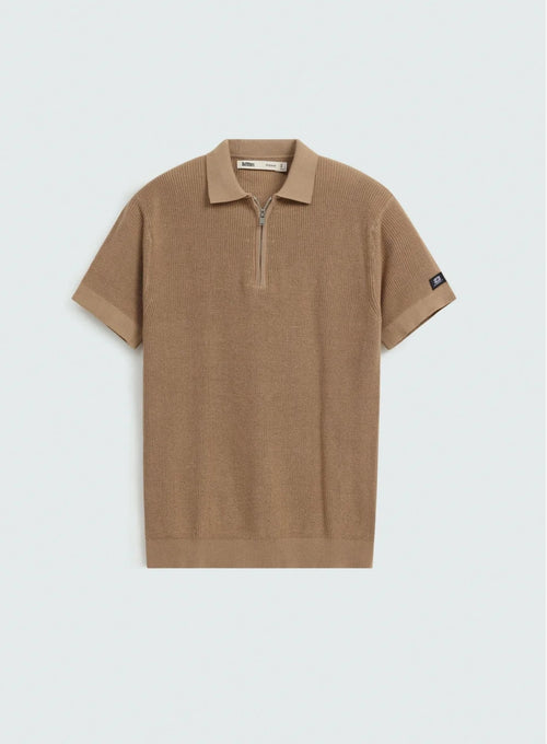 Quarter Zip-Up Polo Shirt