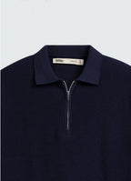 Quarter Zip-Up Polo Shirt