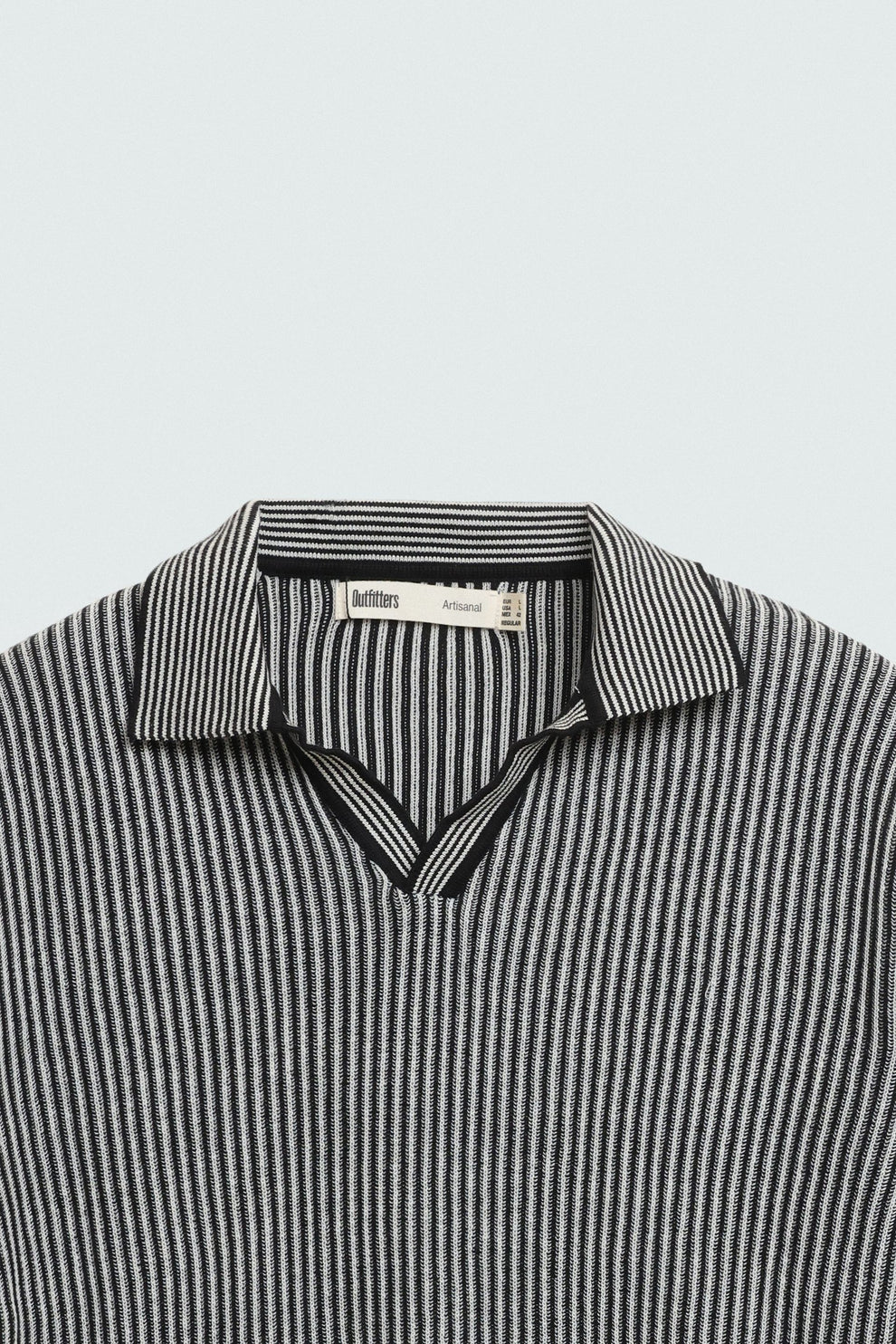 STRIPED KNIT POLO SHIRT