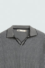 STRIPED KNIT POLO SHIRT