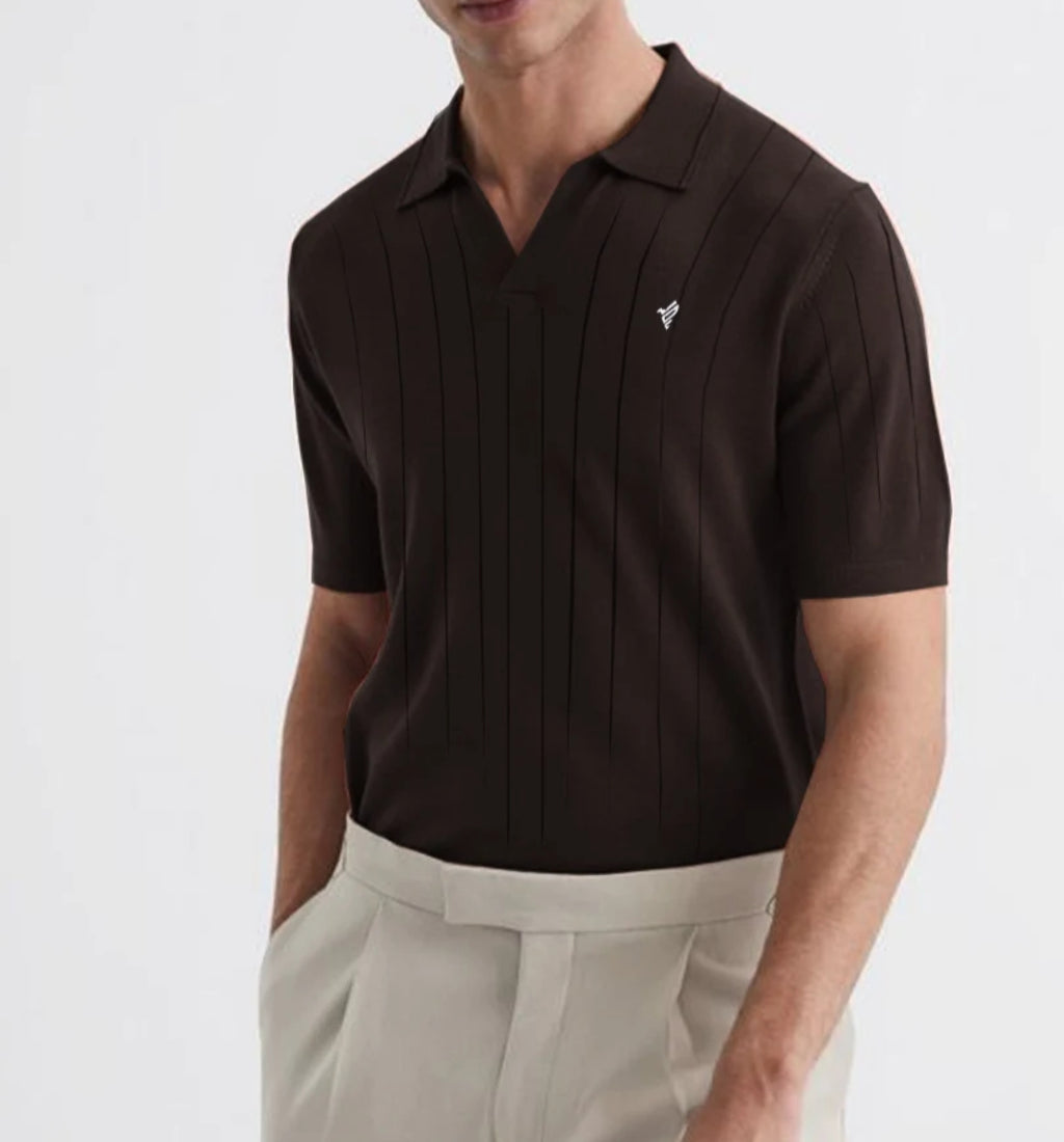 DK CHOCOLATE KNITTED POLO